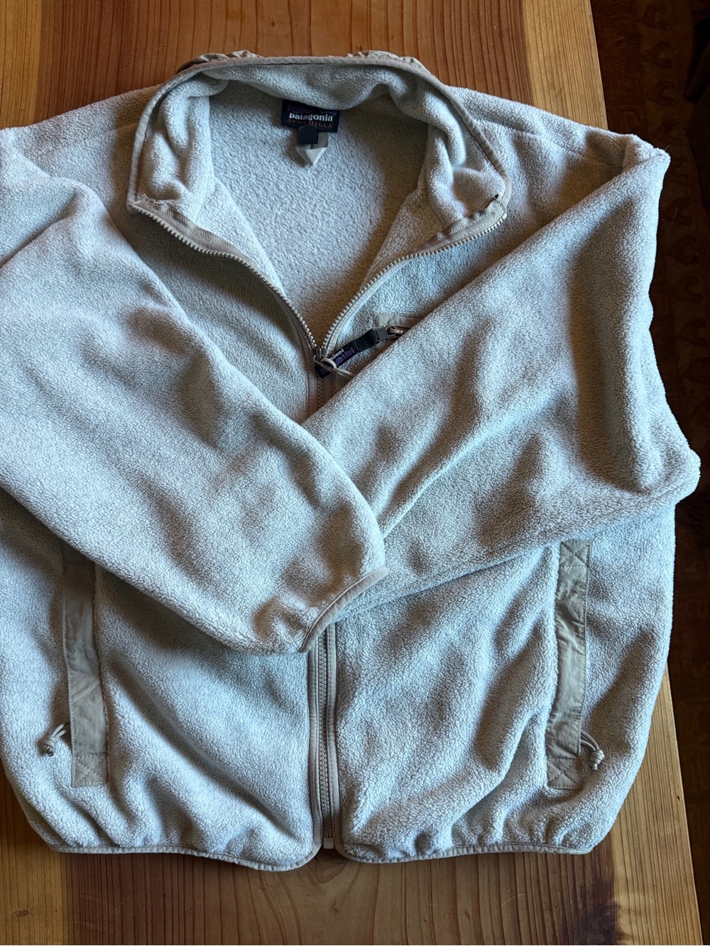 Patagonia Light Gray Teddy Fleece Jacket